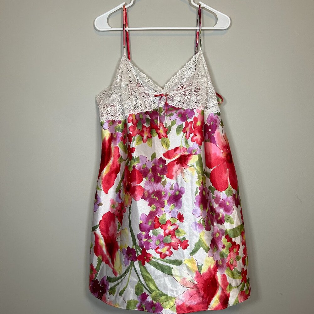 plus pink floral slip dress